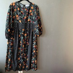 Citrus & Lemon Mixed Floral Dress Size L